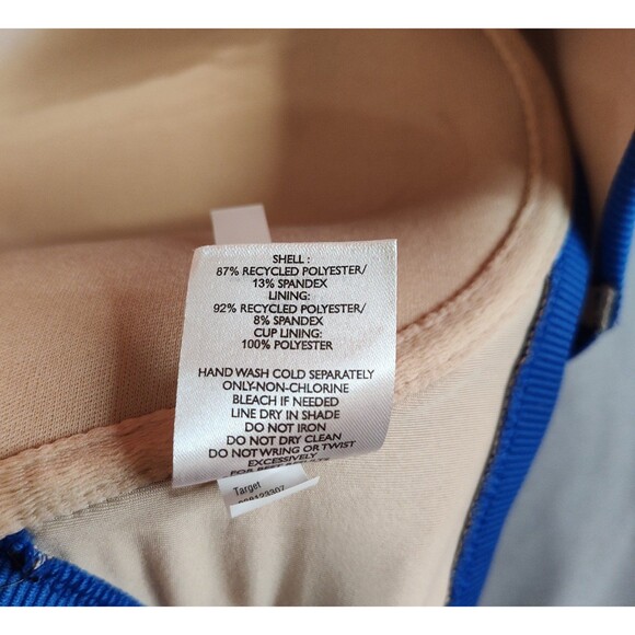 Women's Shade and Shore Lightly Lined Ribbed Halter Bikini Top Blue 36DD - Picture 5 of 6